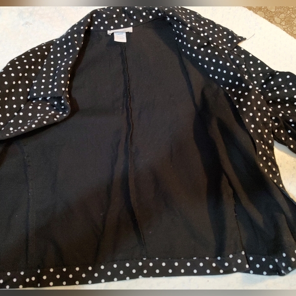 Dressbarn Black polka dot blazer jacket size Large - Picture 6 of 15
